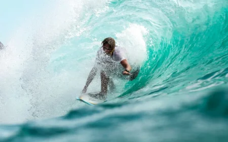 Surfing in the sea is an exhilarating dance with nature